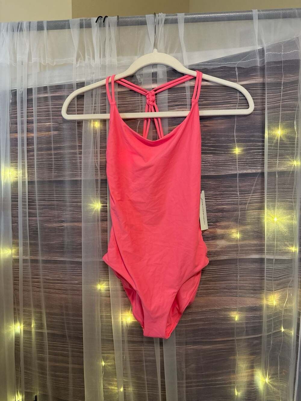 Unsubscribed Women's Hot Pink One Piece Strappy Tieback Swimsuit